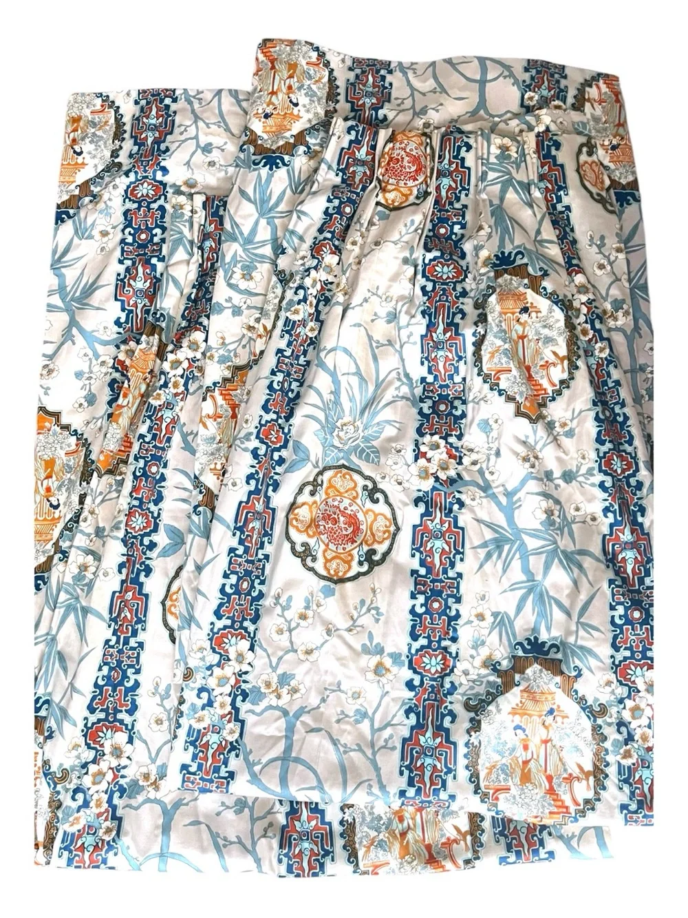 Vintage Mid Century Chinese Chinoiserie Curtain Panels